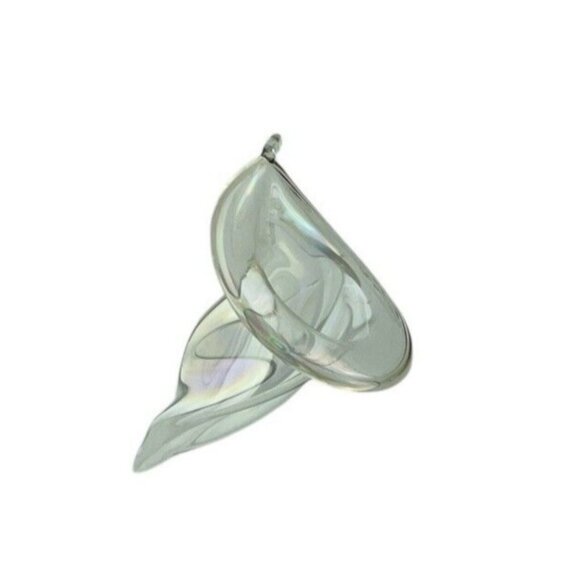 Vintage Hand-Blown Glass Ornaments Clear Swirled Christmas Tree Decor - Picture 2 of 6